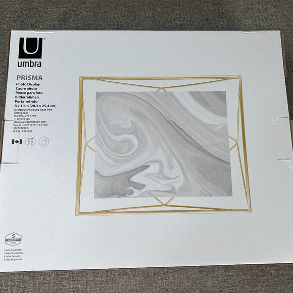 UMBRA Prisma Brass Photo Display 8" x 10" Picture Frame Holder New OPEN BOX - Picture 1 of 10